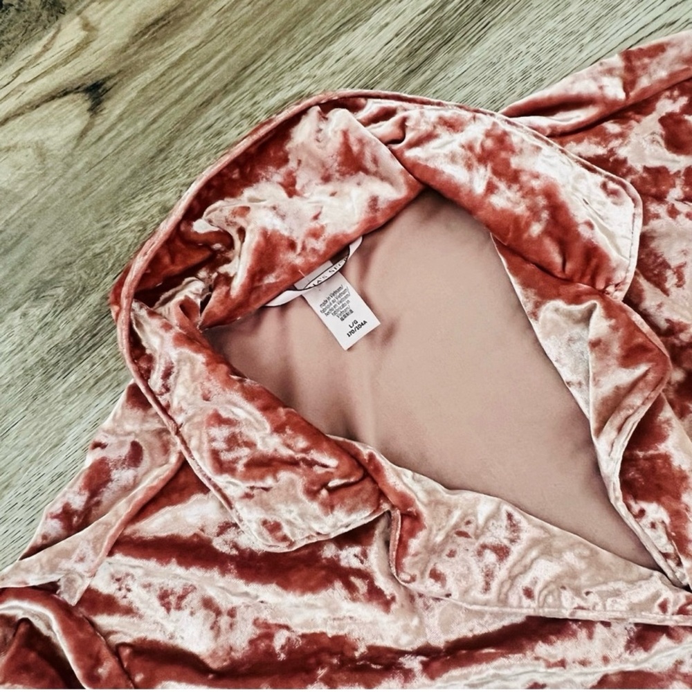 Victoria's Secret Crushed Velvet Pajama Set Size LARGE TOP / PANTS HEART LOGO #3 - Picture 14 of 14